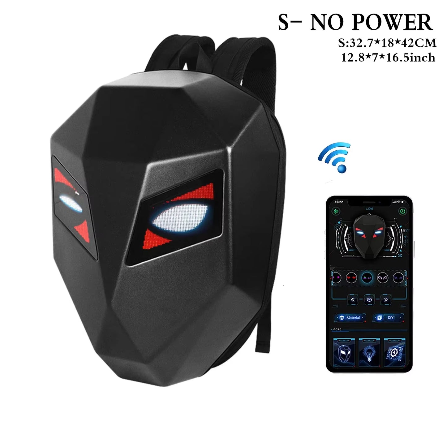 LED Locomotive Backpack Display Scree APP Backpack Business Travel Laptop Cycling Backpack Men Outdoor Eyes Bag for Motorcycle