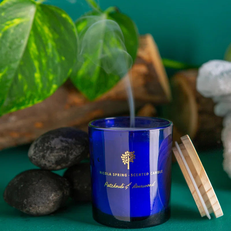- Soy Wax Scented Candles - 130G - Patchouli & Rosewood