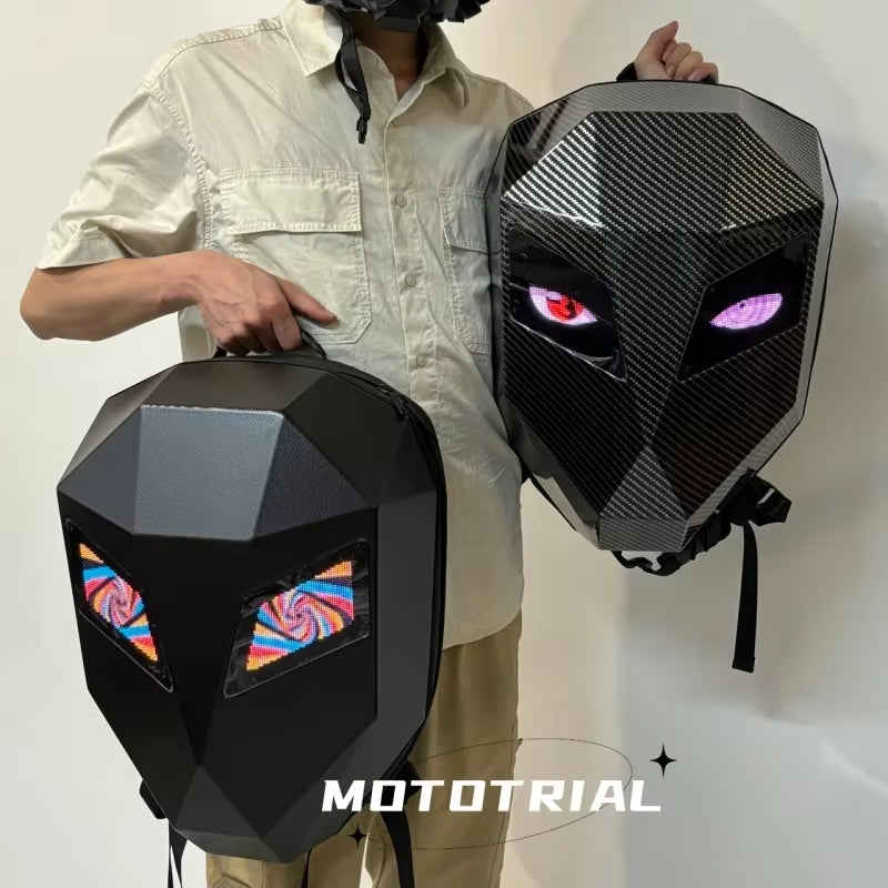 LED Locomotive Backpack Display Scree APP Backpack Business Travel Laptop Cycling Backpack Men Outdoor Eyes Bag for Motorcycle