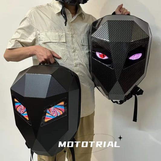 LED Locomotive Backpack Display Scree APP Backpack Business Travel Laptop Cycling Backpack Men Outdoor Eyes Bag for Motorcycle