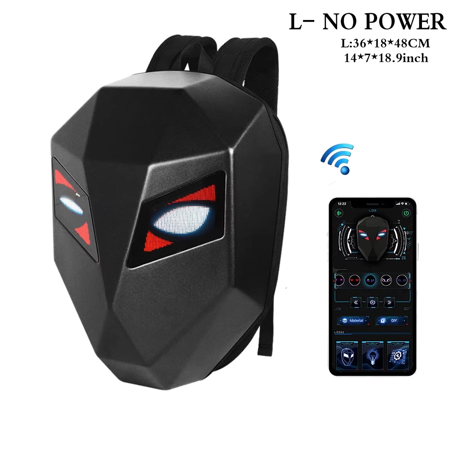 LED Locomotive Backpack Display Scree APP Backpack Business Travel Laptop Cycling Backpack Men Outdoor Eyes Bag for Motorcycle