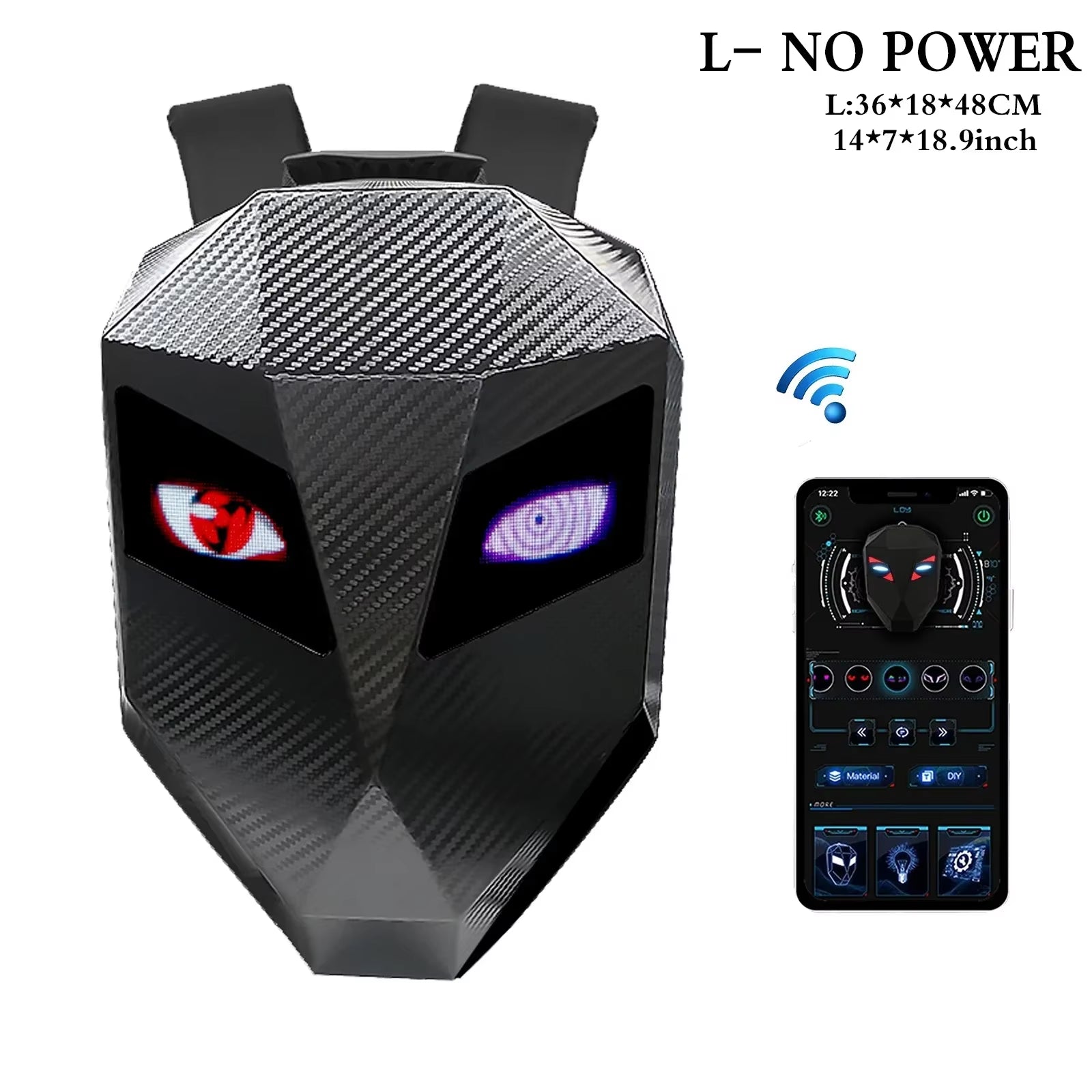 LED Locomotive Backpack Display Scree APP Backpack Business Travel Laptop Cycling Backpack Men Outdoor Eyes Bag for Motorcycle