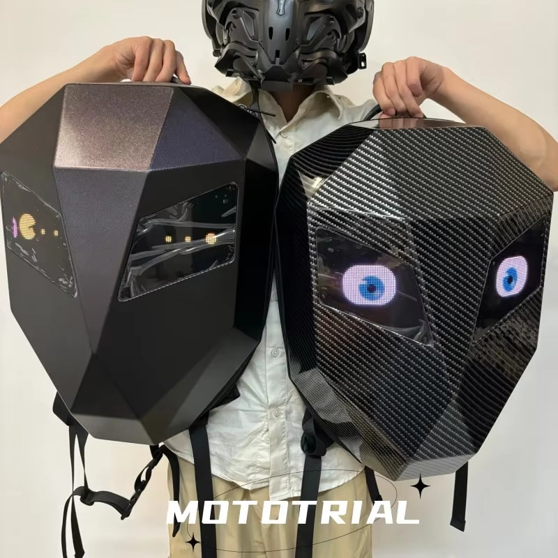 LED Locomotive Backpack Display Scree APP Backpack Business Travel Laptop Cycling Backpack Men Outdoor Eyes Bag for Motorcycle